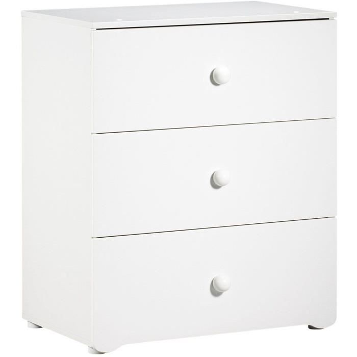 Chambre bÈbÈ duo Basic boule: Lit 120x60, commode a langer - Babyprice - Blanc