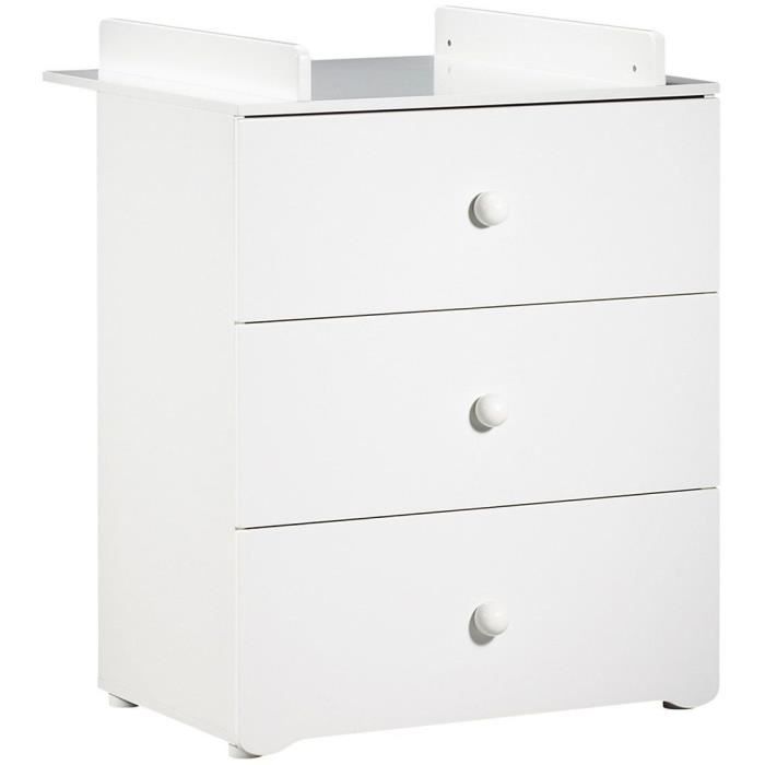 Chambre bÈbÈ duo Basic boule: Lit 120x60, commode a langer - Babyprice - Blanc