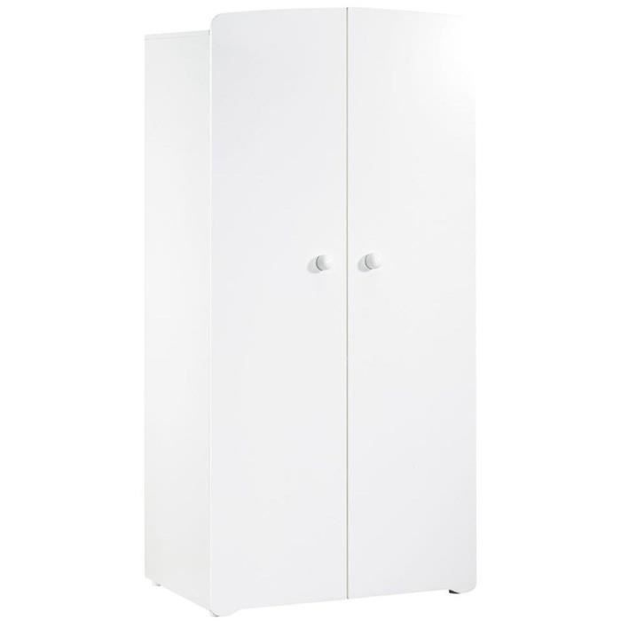 Chambre bÈbÈ trio Basic boule: Lit 120x60, commode a langer et armoire - Babyprice - Blanc