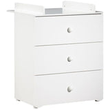 Chambre bÈbÈ trio Basic boule: Lit 120x60, commode a langer et armoire - Babyprice - Blanc