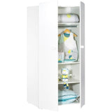 Chambre bÈbÈ trio Basic boule: Lit 120x60, commode a langer et armoire - Babyprice - Blanc