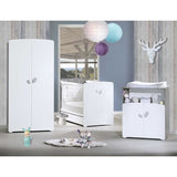 Chambre bÈbÈ trio Leaf: lit 120x60, commode a langer et armoire - Babyprice - Blanc