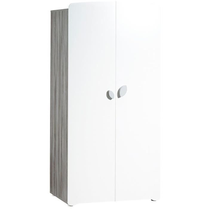 Chambre bÈbÈ trio Leaf: lit 120x60, commode a langer et armoire - Babyprice - Blanc