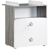 Chambre bÈbÈ duo Nao: lit 120x60, commode a langer - Babyprice - Blanc