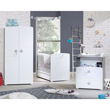 Chambre bÈbÈ trio Nao:  lit 120x60, commode a langer et armoire - Babyprice - Blanc