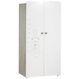 Chambre bébé trio Teddy: lit 120x60, commode a langer et armoire - Babyprice - Blanc
