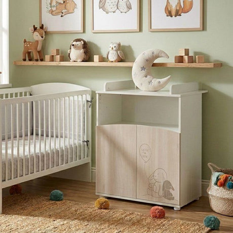 Commode - Babyprice - Lapinou -  2 portes - Une niche - Sérigraphie lapin