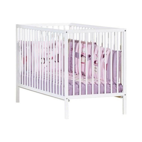 Lit bébé - 120 x 60 cm - Babyprice First - Tout barreaux - En bois blanc