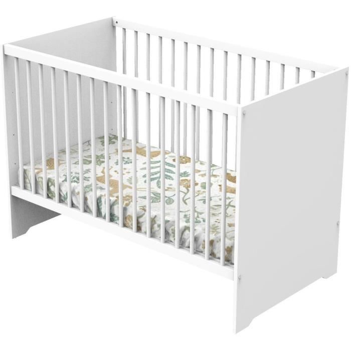 Baby bed - 120 x 60 cm - Babyprice First - White wood