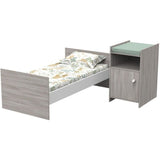 Lit bÈbÈ combinÈ - 120x60cm - Evolutif en 90x190cm - Babyprice Up - Chene - Avec commode a langer 1 porte