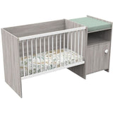 Lit bÈbÈ combinÈ - 120x60cm - Evolutif en 90x190cm - Babyprice Up - Chene - Avec commode a langer 1 porte