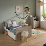 Lit bÈbÈ combinÈ - 120x60cm - Evolutif en 90x190cm - Babyprice Up - Chene - Avec commode a langer 1 porte
