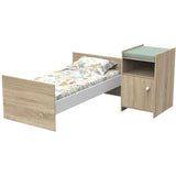 Lit bÈbÈ combinÈ - 120x60cm - Evolutif en 90x190cm - Babyprice Up - DÈcor bois - Avec commode a langer 1 porte