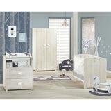 Chambre bébé complete - Lit 120x60, commode a langer et armoire - BABY PRICE - SMILE -  Hetre cendré