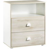 Chambre bébé complete - Lit 120x60, commode a langer et armoire - BABY PRICE - SMILE -  Hetre cendré