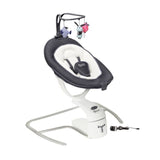 Babymoov Balancelle Bébé Electrique Swoon Motion, Assise a 360° - 5 vitesses - Réducteur & Arche inclus - 8 Berçeuses, Zinc