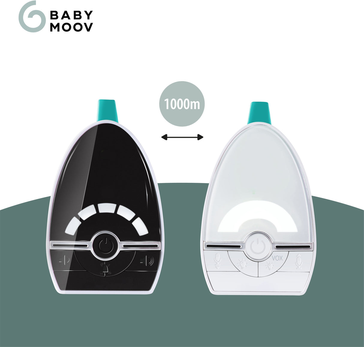 Babyphone - BABYMOOV - Portée 1000 m - Audio Expert Care - Faible émission d'ondes - Détecteur de mouvement & Talkie-Walkie
