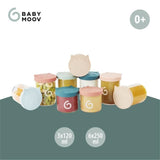 Babymoov ISY BOWLS 9 Pots de conservation en Verre Borosilicate Gradués - 6x250ml + 3x120ml