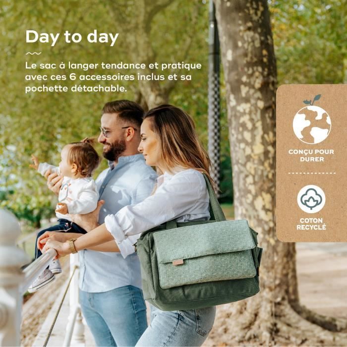 Babymoov Sac (a langer) Day to Day - Tendance et Fonctionnel, CapacitÈ 23L, Nombreuses poches, 6 Accessoires inclus, Abstract