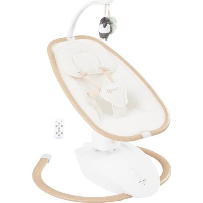 Babymoov Swoon Hoop Baby Swing - Remote Control Included, Ultra Comfort, Sleek Design, 90° Rotating Seat, Play Arch