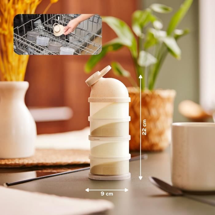 Babymoov BoÓtes Doseuses de Lait en Poudre Babydose - Bec verseur ergonomique - Made in France, Beige