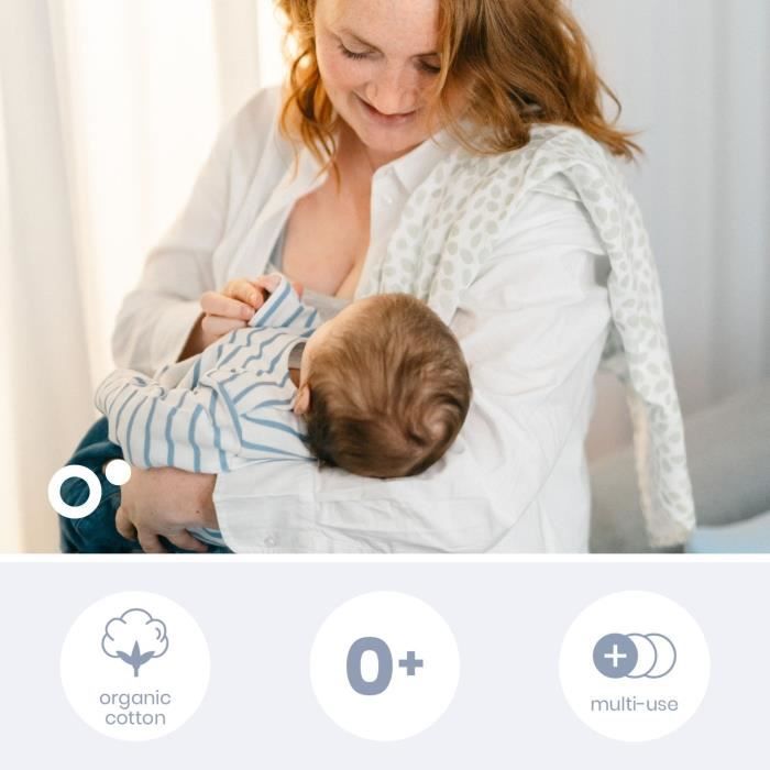 Lot de 3 langes - DOOMOO - Gaze de coton biologique - Certifié oeko-Tex - Vert