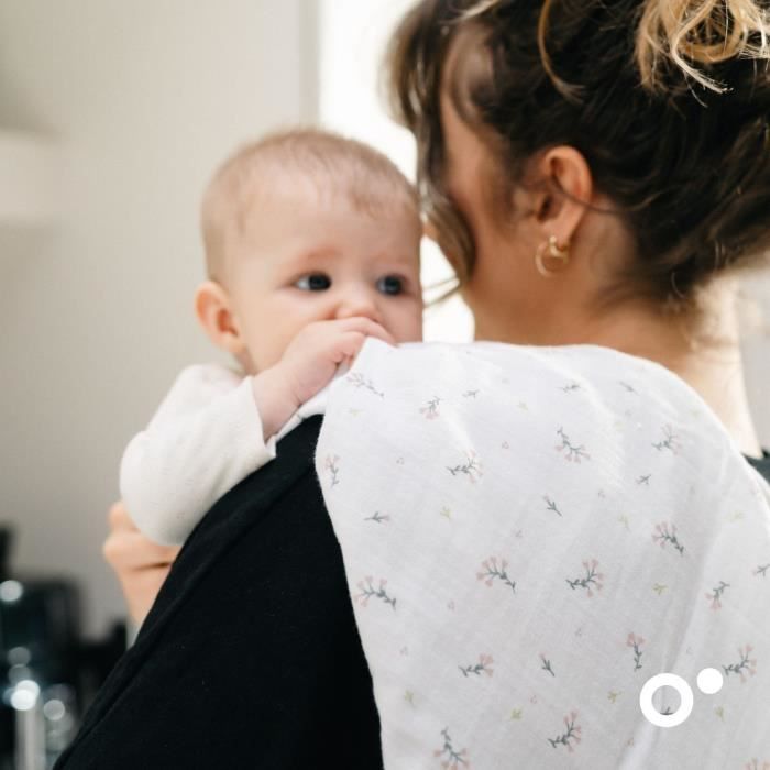 Lot de 3 langes - DOOMOO - Gaze de coton biologique - Certifié oeko-Tex - Rose