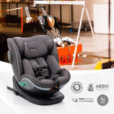 Siege auto - BABYAUTO - XPERTA GREY DOBBY - De la naissance a 12 ans - 0-36 kg - I-Size - ISOFIX - Pivotant 360° - ECE R129