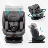 Siege auto - BABYAUTO - XPERTA GREY DOBBY - De la naissance a 12 ans - 0-36 kg - I-Size - ISOFIX - Pivotant 360° - ECE R129