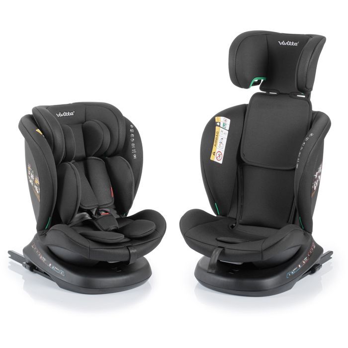Siege auto - BABYAUTO - Sigma IFix Vivitta - Groupe 0/1/2/3 - 40/150 cm - Isofix + Top tether - Pivotant 360° - Inclinable - Noir