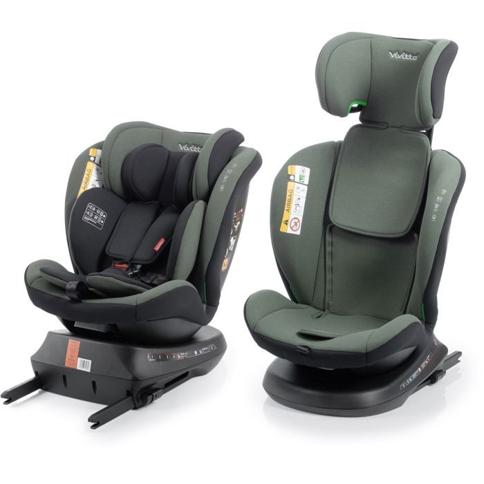 Siege auto - BABYAUTO - Sigma IFix Vivitta - Groupe 0/1/2/3 - 40/150 cm - Isofix + Top tether - Pivotant 360° - Inclinable - Vert