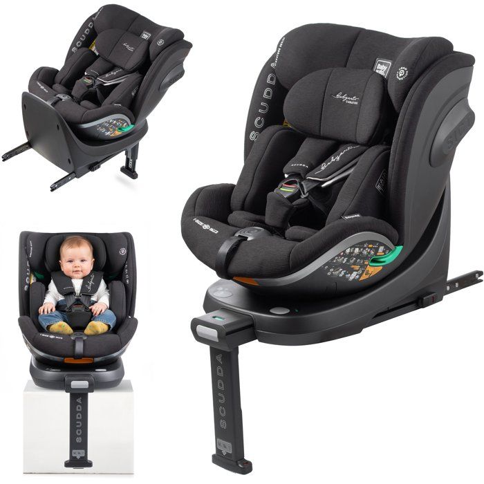 Siege auto - BABYAUTO - SCUDDA - Groupe 0/1/2/3 - 40/150 cm - I-Size - Pivotant - Inclinable - Réducteur - Jambe force - Anthracite