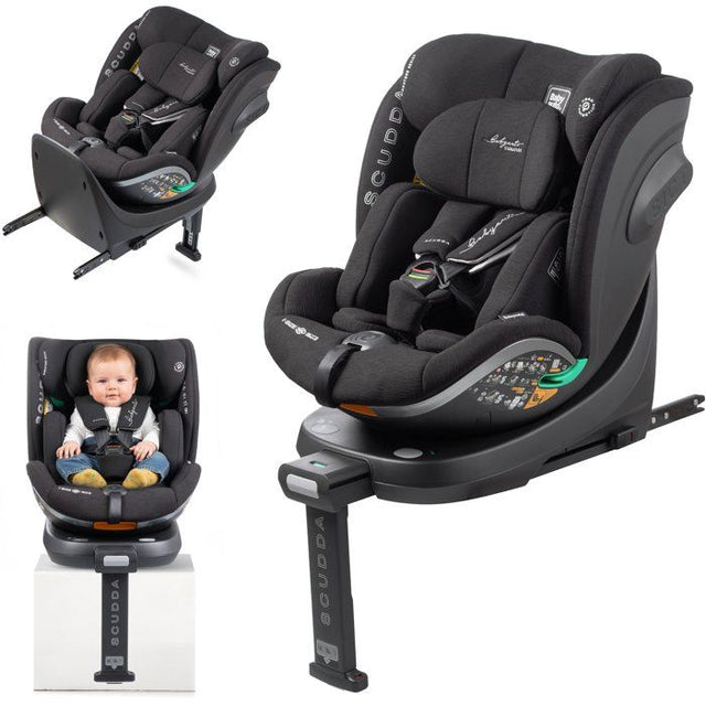 Siege auto - BABYAUTO - SCUDDA - Groupe 0/1/2/3 - 40/150 cm - I-Size - Pivotant - Inclinable - Réducteur - Jambe force - Anthracite