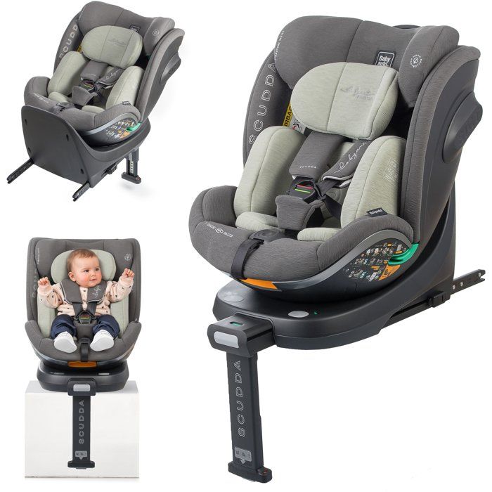 Siege auto - BABYAUTO - SCUDDA - Groupe 0/1/2/3 - 40/150 cm - I-Size - Pivotant - Inclinable - Réducteur - Jambe de force - Olive