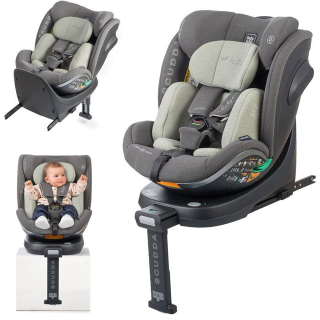 Siege auto - BABYAUTO - SCUDDA - Groupe 0/1/2/3 - 40/150 cm - I-Size - Pivotant - Inclinable - Réducteur - Jambe de force - Olive