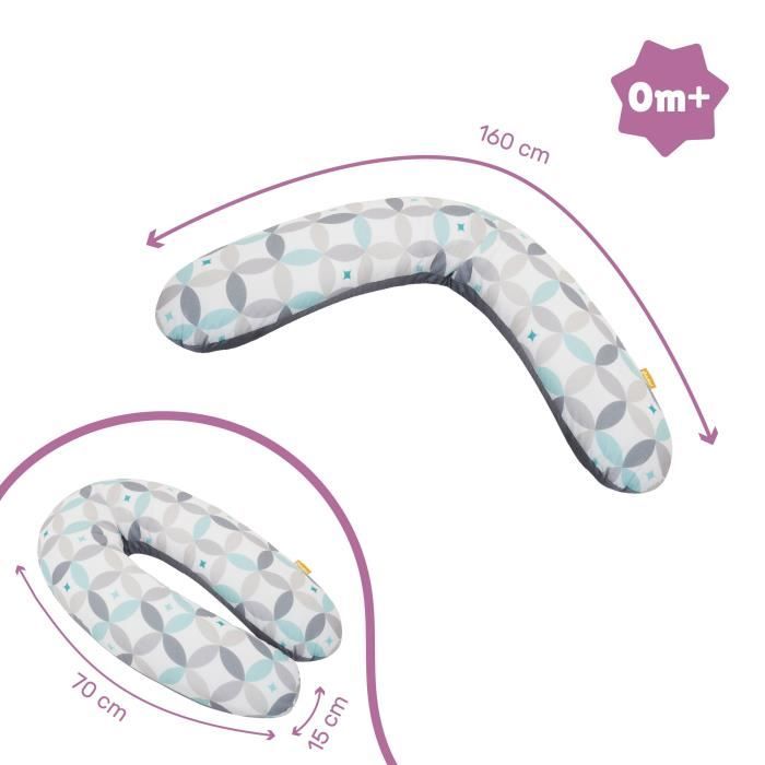 Badabulle Coussin de maternité Évolutif - 2 en 1 - Coussin d'Allaitement - Graphique