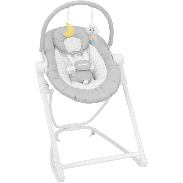 Badabulle Transat en hauteur Compact'Up, Pliage Ultra Compact, Confortable, Multipositions, Des la naissance, Candy