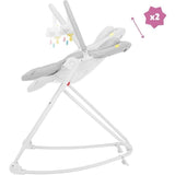 Badabulle - Moonlight - Transat Bébé Evolutif - 5 Positions Hauteur - Fixe ou Balancelle - Arche de Jeux et Tetiere - Garantie a vie