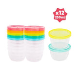 Badabulle Lot de 12 badabowls - BoÓtes de conservation graduÈs 250ml - Surface rÈinscriptible