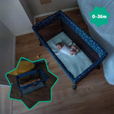 Badabulle Lit Parapluie Easy Clip - Facile a plier et déplier - Lit Léger et Compact avec Sac de transport inclus - Matelas inclus