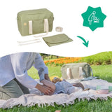 Badabulle Sac a langer Bowling - Grande Contenance 20L - Plan a langer et Attaches-poussette inclus, Olive