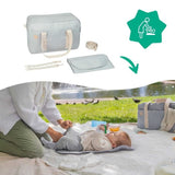 Badabulle Sac a langer Bowling - Grande Contenance 20L - Plan a langer et Attaches-poussette inclus, Gris