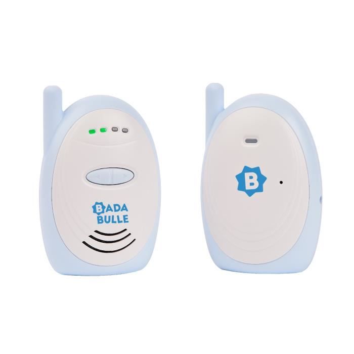 Badabulle Audio Babyphone - Easy to use - 300m range - Compact Babyphone - Sound and Visual Alarm