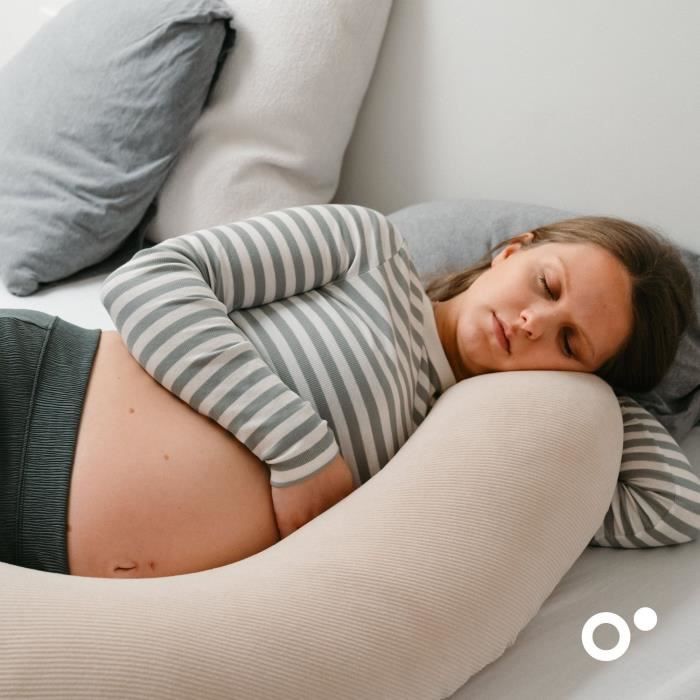 Coussin de grossesse et d'allaitement - DOOMOO - Buddy - Ultra confort - Certifié oeko-Tex - Corduroy Beige