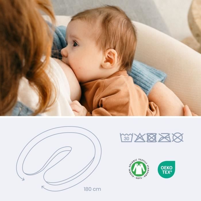 Coussin de grossesse et d'allaitement - DOOMOO - Buddy - Ultra confort - Certifié oeko-Tex - Corduroy Beige