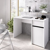 Bureau - BALI - Blanc - 1 tiroir / 1 porte - 110,3 x 50,2 x 74,2 cm