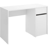 Bureau - BALI - Blanc - 1 tiroir / 1 porte - 110,3 x 50,2 x 74,2 cm
