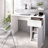 Bureau - BALI - Blanc - 1 tiroir / 1 porte - 110,3 x 50,2 x 74,2 cm
