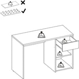 Bureau - BALI - Blanc - 1 tiroir / 1 porte - 110,3 x 50,2 x 74,2 cm