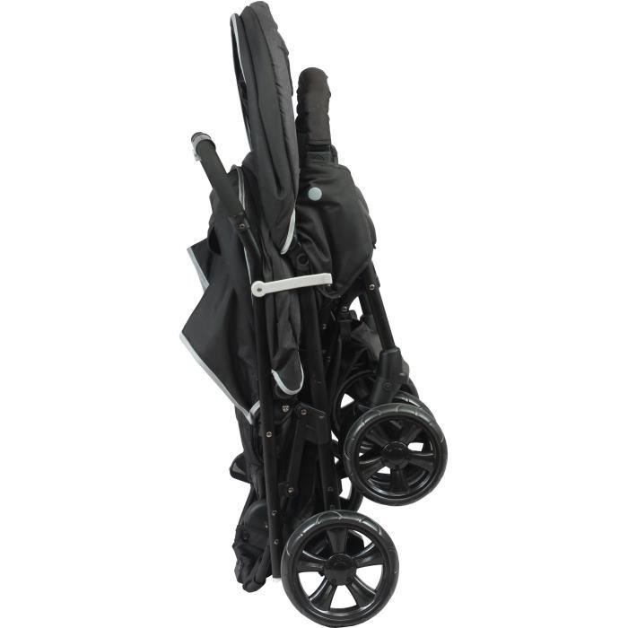 Poussette Double BAMBISOL - Toute équipée - Habillage pluie inclus - Pliage facile